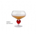 Coupette-Margarita glass with heart shape bead stem