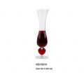 Pilsner flute glass with heart shape bead stem