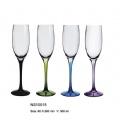 champagne glass with colored stem