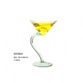 hand-made cocktail glass with colored stem
