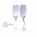 Crystal champagne glass with curved stem