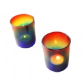 colored glass candle holder
