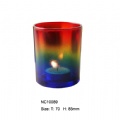 colored glass candle holder