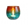 colored glass candle holder