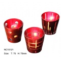 colored glass candle holder