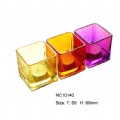 colored glass candle holder