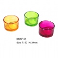 colored glass candle holder
