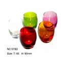 colored glass candle holder