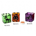 colored glass candle holder