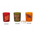 colored glass candle holder