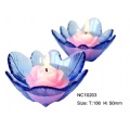 colored glass candle holder