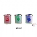 colored glass candle holder