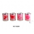 colored glass candle holder