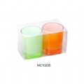 colored glass candle holder