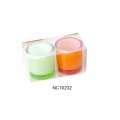 colored glass candle holder