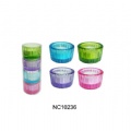 colored glass candle holder