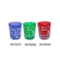 colored glass candle holder