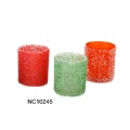 colored glass candle holder