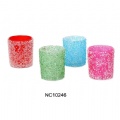 colored glass candle holder