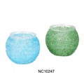 colored glass candle holder