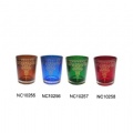 colored glass candle holder