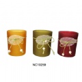 colored glass candle holder