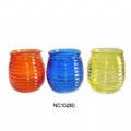 colored glass candle holder