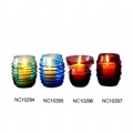 colored glass candle holder