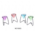 colored glass candle holder