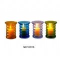 colored glass candle holder