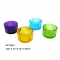 colored glass candle holder