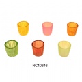 colored glass candle holder