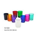 colored glass candle holder