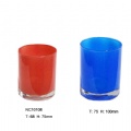 colored glass candle holder