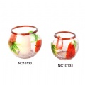 hand painting glass candle holder